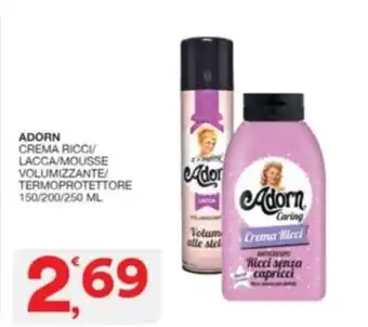 Quick Sisa ADORN CREMA RICCI/ LACCA/MOUSSE VOLUMIZZANTE/ TERMOPROTETTORE 150/200/250 ML offerta