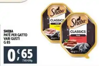 Deco Supermercati SHEBA PATE PER GATTO VARI GUSTI G 85 offerta