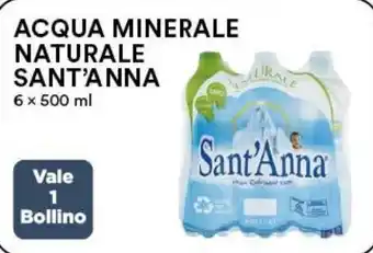 Coop Superstore ACQUA MINERALE NATURALE SANT'ANNA 6 x 500 ml offerta