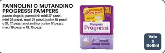 Coop Superstore PANNOLINI O MUTANDINO PROGRESSI PAMPERS offerta