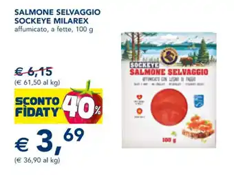 Esselunga SALMONE SELVAGGIO SOCKEYE MILAREX affumicato, a fette, 100 g offerta