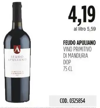 Carico Cash & Carry FEUDO APULIANO VINO PRIMITIVO DI MANDURIA DOP 75 CL offerta