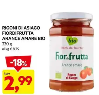 DPiù RIGONI DI ASIAGO FIORDIFRUTTA ARANCE AMARE BIO 330 g offerta