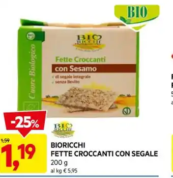 DPiù BIORICCHI FETTE CROCCANTI CON SEGALE 200 g offerta