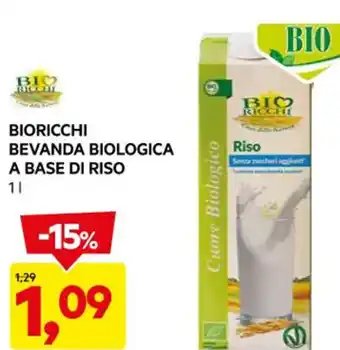 DPiù BIORICCHI BEVANDA BIOLOGICA A BASE DI RISO 1 l offerta