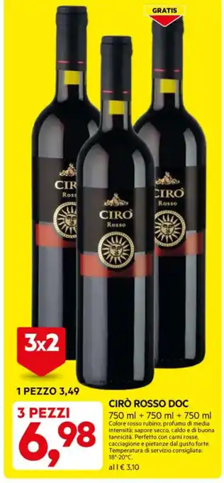 DPiù CIRO ROSSO DOC 750 ml + 750 ml + 750 ml offerta