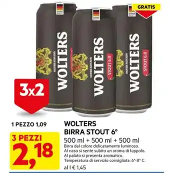 DPiù WOLTERS BIRRA STOUT 6° 500 ml + 500 ml + 500 ml offerta