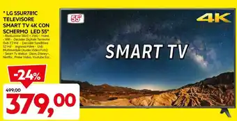 DPiù LG 55UR781C TELEVISORE SMART TV 4K CON SCHERMO LED 55" offerta