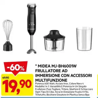 DPiù MIDEA MJ-BH6001W FRULLATORE AD IMMERSIONE CON ACCESSORI MULTIFUNZIONE offerta