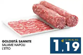 SeBón Supermercati GOLOSITÀ SANNITE SALAME NAPOLI L'ETTO offerta