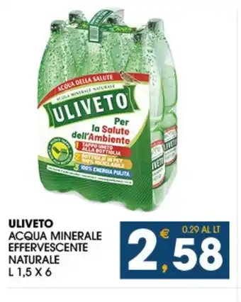 SeBón Supermercati ULIVETO ACQUA MINERALE EFFERVESCENTE NATURALE L 1,5 x 6 offerta