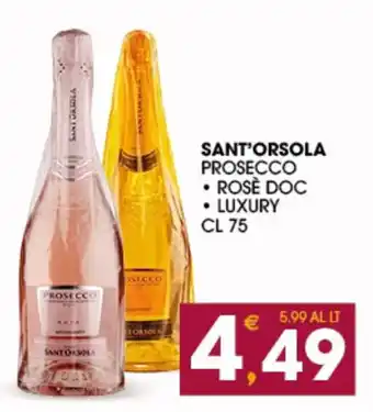 SeBón Supermercati SANT'ORSOLA PROSECCO ROSE DOC - LUXURY CL 75 offerta