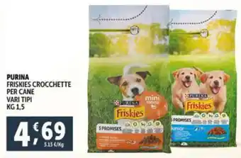 Deco Supermercati PURINA FRISKIES CROCCHETTE PER CANE VARI TIPI kg 1,5 offerta