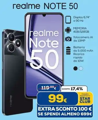 Euronics realme NOTE 50 offerta