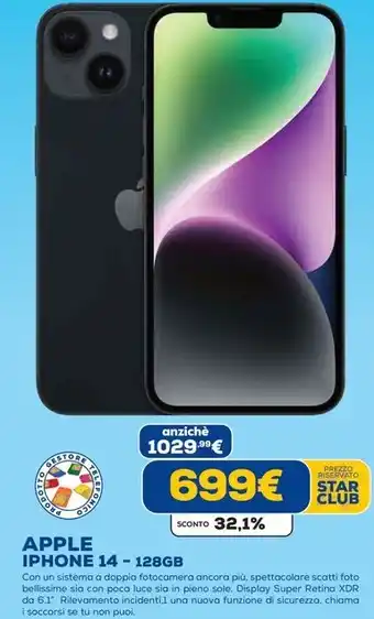 Euronics APPLE IPHONE 14 - 128GB offerta