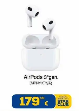 Euronics AirPods 3°gen. (MPNY3TY/A) offerta