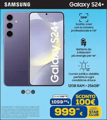 Euronics SAMSUNG Galaxy S24+ offerta