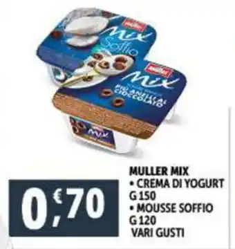 Deco Supermercati MULLER MIX CREMA DI YOGURT G 150 offerta