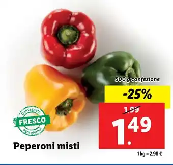 Lidl Peperoni misti 500 g confezione offerta