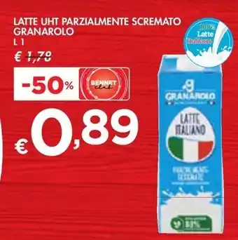 Bennet LATTE UHT PARZIALMENTE SCREMATO GRANAROLO offerta