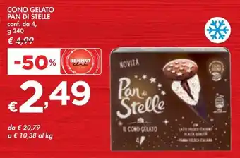 Bennet CONO GELATO PAN DI STELLE conf. da 4, g 240 offerta