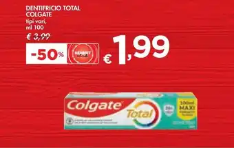 Bennet DENTIFRICIO TOTAL COLGATE tipi vari, ml 100 offerta