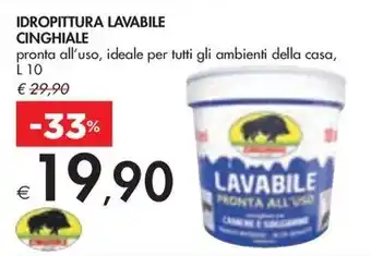 Bennet IDROPITTURA LAVABILE CINGHIALE L10 offerta
