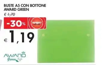 Bennet BUSTE A5 CON BOTTONE AWARD GREEN offerta