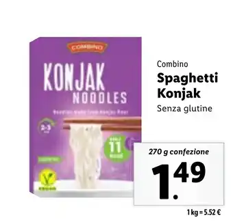 Lidl Combino Spaghetti Konjak Senza glutine 270 g confezione offerta