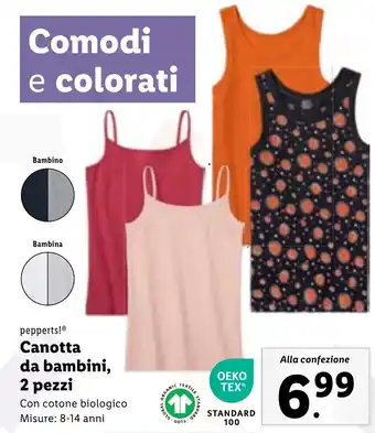 Lidl pepperts! Canotta da bambini, 2 pezzi offerta