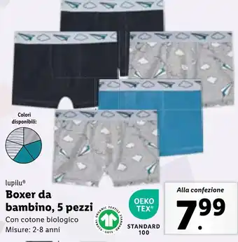 Lidl lupilu Boxer da bambino, 5 pezzi offerta