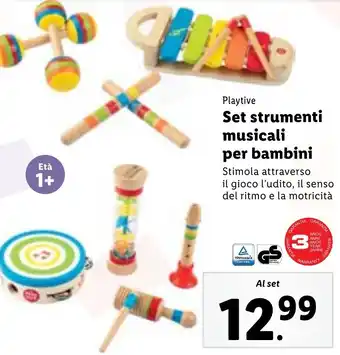 Lidl Playtive Set strumenti musicali per bambini offerta