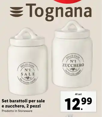 Lidl Tognana Set barattoli per sale e zucchero, 2 pezzi offerta