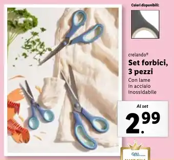 Lidl crelando Set forbici, 3 pezzi offerta