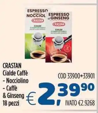 Del Prete Distribuzioni CRASTAN Cialde Caffè - Nocciolino - Caffè & Ginseng offerta