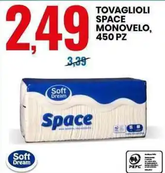 Eurospin TOVAGLIOLI SPACE MONOVELO, 450 PZ offerta