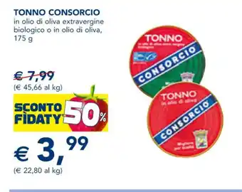 Esselunga TONNO CONSORCIO in olio di oliva extravergine biologico o in olio di oliva, 175 g offerta