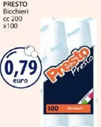 Acqua & Sapone PRESTO Bicchieri CC 200 x 100 offerta