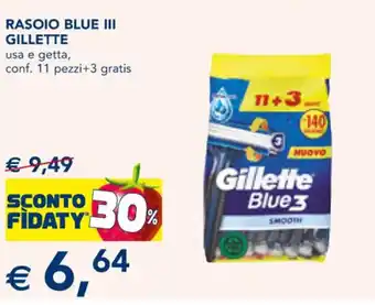 Esselunga RASOIO BLUE III GILLETTE usa e getta, conf. 11 pezzi+3 gratis offerta