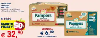 Esselunga PANNOLINI PAMPERS BABY DRY Jumbo o Mutandino offerta