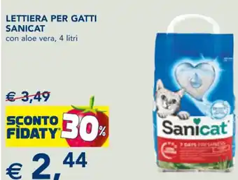 Esselunga LETTIERA PER GATTI SANICAT con aloe vera, 4 litri offerta