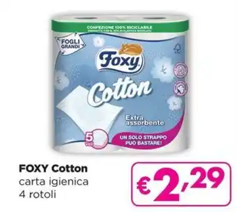 La Saponeria FOXY Cotton carta igienica 4 rotoli offerta