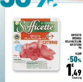 Conad Superstore Sofficette bresaola della valtellina i.g.p. 60 g(ml) offerta