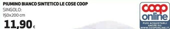 Ipercoop Coop piumino bianco sintetico le cose offerta