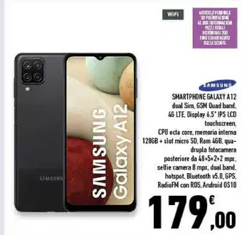 Conad Superstore Samsung galaxy a12 sm-a125fzkkeue smartphone 16,5 cm (6.5") doppia sim android 10.0 4g usb tipo-c 4 gb 128 gb 5000 mah nero offerta