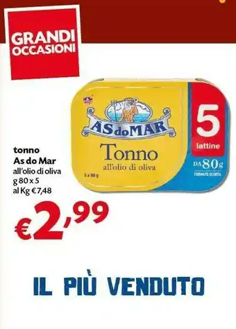 Pam Filetti di tonno all'olio di oliva 400 g(ml) offerta