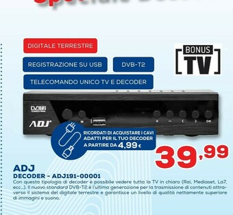 Euronics Adj decoder adj191-00001 offerta