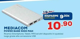Euronics Power bank 5000 mah offerta