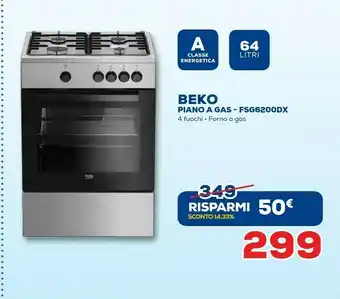 Euronics Fsg62000dx cucina piano cottura acciaio inossidabile gas a offerta
