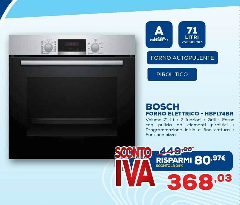Forno elettrico hbf174br offerta di Euronics